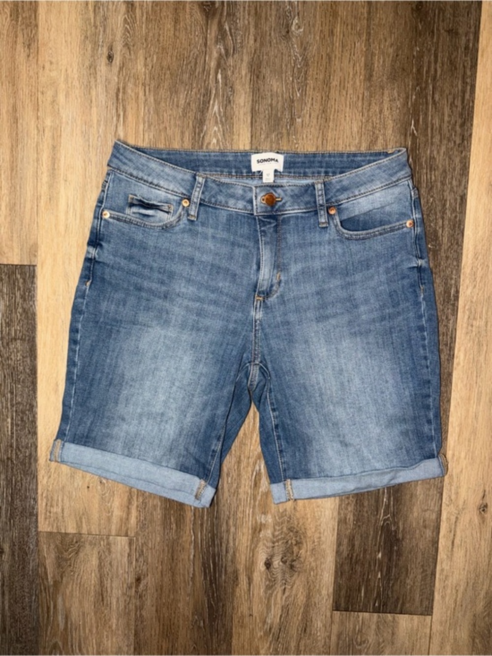 Sonoma Goods For Life Women's Denim Mid Rise Bermuda Shorts